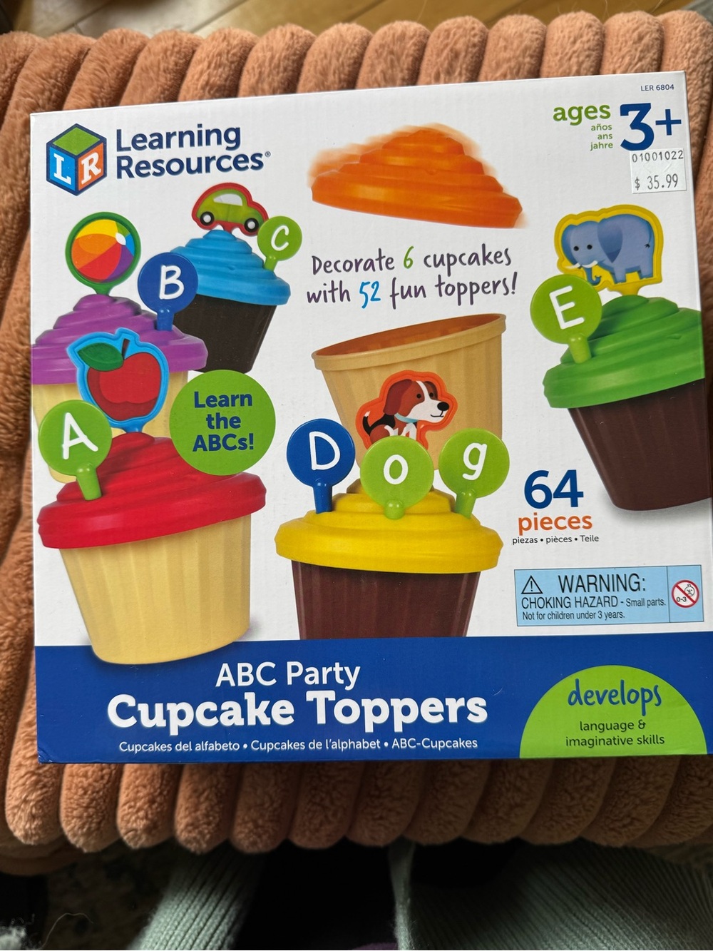 Learning Resources ABC Party Cupcake Toppers - Multicolor Educational Toy